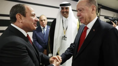 صورة اللقاء الأول بينهما.. مصافحة بين أردوغان والسيسي في افتتاح مونديال قطر