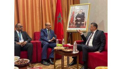 صورة مفوض حقوق الإنسان والعمل الإنساني يجري مباحثات مع وزير العدل المغربي