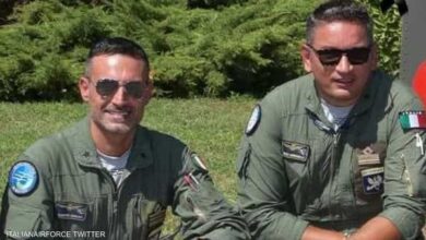 صورة اصطدام طائرتين إيطاليتين في الجو ومقتل طيارين اثنين