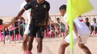 صورة نواكشوط: المنتخب الوطني للكرة الشاطئية يخسر بنتيجة كبيرة أمام نظيره المغربي