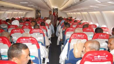 صورة الفوج الأول من حجاج موريتانيا يغادر مطار جدة باتجاه العاصمة نواكشوط