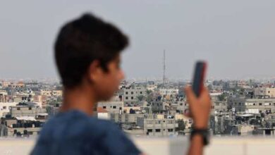 صورة انقطاع خدمات الإنترنت والاتصالات في غزة