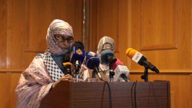 صورة انعقاد مؤتمر للمرأة الموريتانية برعاية السيدة الأولى تحت شعار “انقذوا غزة”