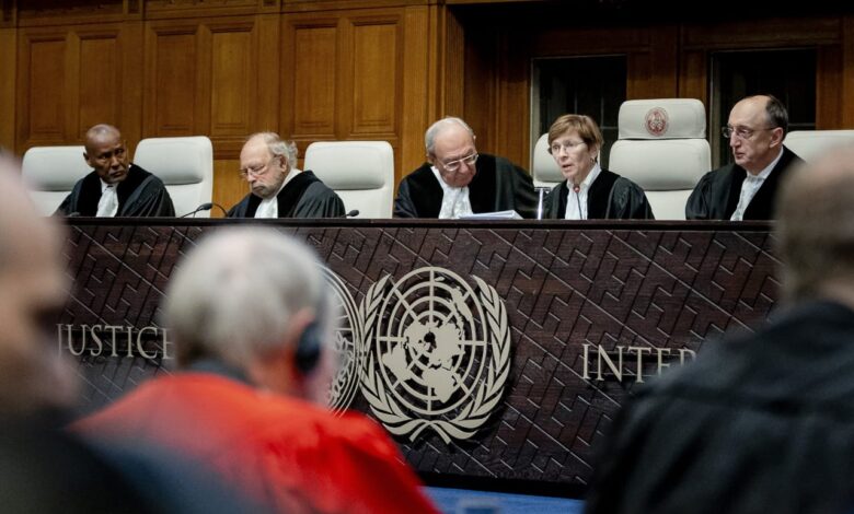 صورة محكمة العدل الدولية توجه صفعة للكيان الصهيوني وتصف مايمارسه ضد القطاع بالإبادة الجماعية