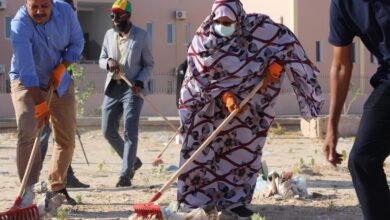 صورة إطلاق حملة تنظيف للمركب الجامعي