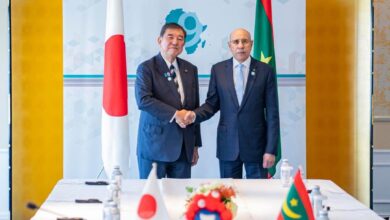 صورة ولد الشيخ الغزواني يلتقي برئيس الوزراء الياباني ويلقي خطابا حول اللاجئين