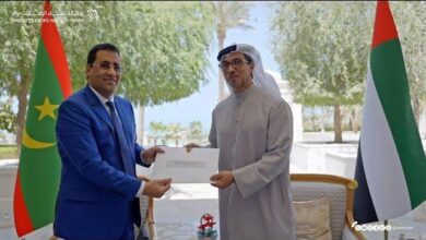 صورة الوزير الأول يسلم رسالة من فخامة رئيس الجمهورية إلى رئيس دولة الإمارات العربية المتحدة