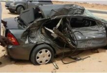 صورة وفاة أربعة أشخاص في حادث سير مروع قرب مدينة نواذيبو