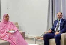 صورة وزيرة المياه  تجري مباحثات مع السفير الجزائري