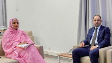 صورة وزيرة المياه  تجري مباحثات مع السفير الجزائري