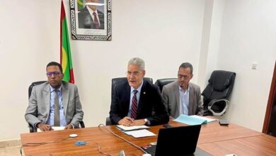 صورة وزير الزراعة يتباحث عبر تقنية الفيديو مع المدير العام للمنظمة الإسلامية للأمن الغذائي