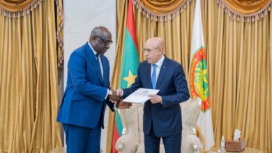 صورة رئيس الجمهورية يتسلم رسالة خطية من الرئيس الغيني بيساو