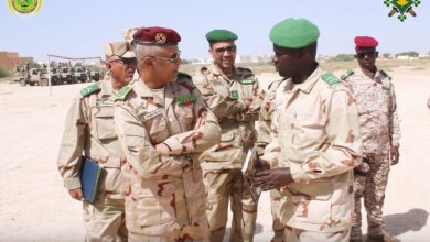 صورة قائد الأركان العامة للجيوش المساعد يتفقد تشكلات عسكرية مشاركة في العرض العسكري