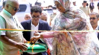 صورة تدشين مخزن تابع لمفوضية الأمن الغذائى في انبيكت لحواش