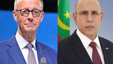 صورة رئيس الجمهورية يتلقى اتصالا هاتفيا من المستشار الألماني