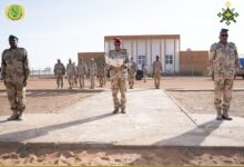 صورة قائد الأركان العامة للجيوش المساعد يشرف على تبادل المهام بالكتيبة الموريتانية للقوة المشتركة لمجموعة دول الساحل الخمس