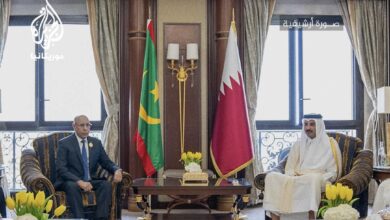 صورة أمير دولة قطر يهنئ الرئيس الموريتاني بمناسبة الذكرى الـ 65 للاستقلال