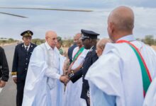 صورة رئيس الجمهورية يصل إلى جكني المحطة الثامنة والأخيرة من زيارته لولاية الحوض الشرقي