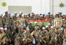 صورة عودة الفوج الثاني من الكتيبة التاسعة لحفظ السلام بعد اتمام مهامه في جمهورية إفريقيا الوسطى