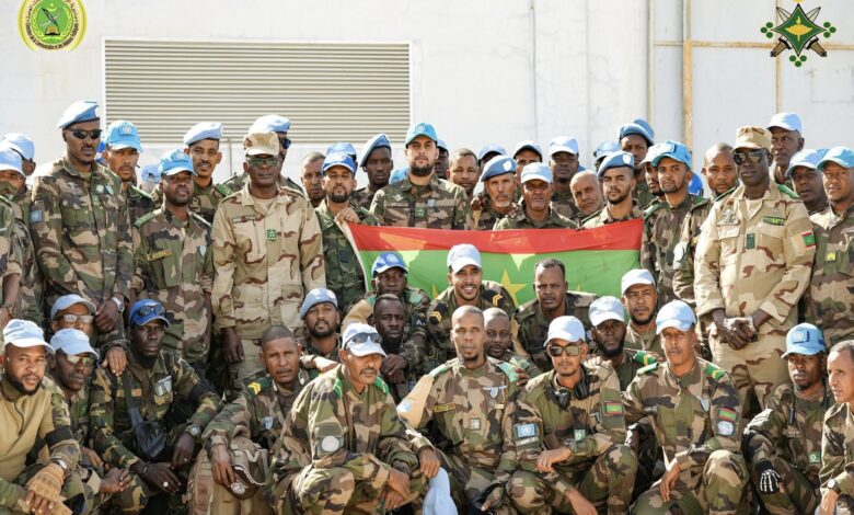 صورة عودة الفوج الثاني من الكتيبة التاسعة لحفظ السلام بعد اتمام مهامه في جمهورية إفريقيا الوسطى