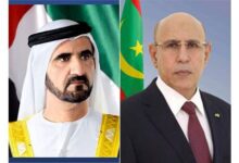 صورة رئيس الجمهورية يهنئ صاحب السمو نائب رئيس دولة الإمارات العربية المتحدة بمناسبة عيد بلاده الوطني.