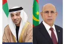 صورة رئيس الجمهورية يهنئ صاحب السمو نائب رئيس دولة الإمارات العربية المتحدة بمناسبة عيد بلاده الوطني.