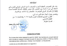 صورة حزب الإنصاف يدعو مجلسه الوطني إلى دورة عادية لمناقشة التقرير السنوي وقضايا أخري