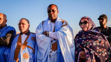 صورة رئيس حزب الإنصاف يستقبل رئيس الجمهورية عند مدخل مدينة وادان