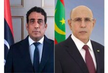 صورة رئيس الجمهورية يعزي رئيس المجلس الرئاسي بدولة ليبيا الشقيقة،