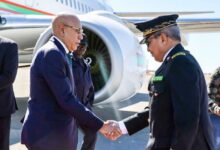 صورة رئيس الجمهورية يصل العاصمة الاقتصادية نواذيبو