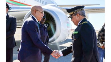 صورة رئيس الجمهورية يصل العاصمة الاقتصادية نواذيبو