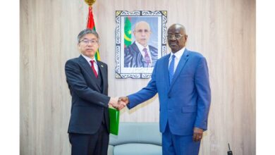 صورة وزير الشؤون الخارجية والتعاون يتسلم نسخة من اوراق اعتماد السفير الياباني الجديد