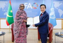 صورة السفيرة خديجة امبارك فال تقدم أوراق اعتمادها ممثلة دائمة لموريتانيا لدى الفاو