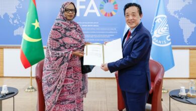 صورة السفيرة خديجة امبارك فال تقدم أوراق اعتمادها ممثلة دائمة لموريتانيا لدى الفاو