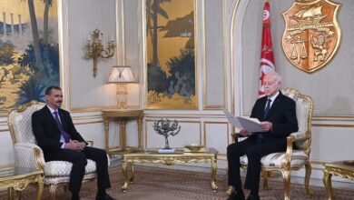 صورة مبعوثا خاصا لفخامة رئيس الجمهورية وزير الثقافة يسلم رسالة إلى الرئيس التونسى