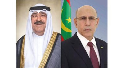 صورة رئيس الجمهورية يجري اتصالا هاتفيا مع صاحب السمو الشيخ مشعل الأحمد الجابر الصباح أمير دولة الكويت.