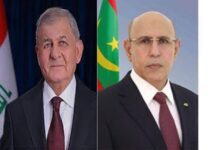 صورة رئيس الجمهورية يجري اتصالا هاتفيا مع فخامة رئيس جمهورية العراق، الدكتور عبد اللطيف رشيد.