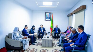 صورة وزير التكوين المهني يستقبل السفير الصيني المعتمد لدى موريتانيا