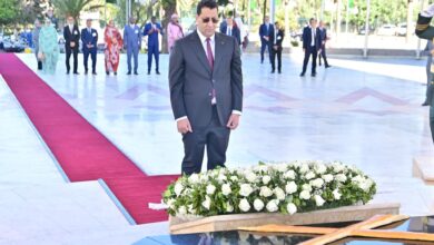 صورة الوزير الأول  يزور مقام الشهيد بالجزائر ويضع إكليلا من الزهور أمام النصب التذكاري المخلد لشهداء الثورة