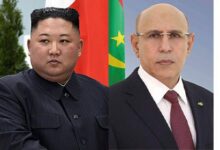 صورة رئيس الجمهورية يهنئ رئيس جمهورية كوريا الديمقراطية الشعبية