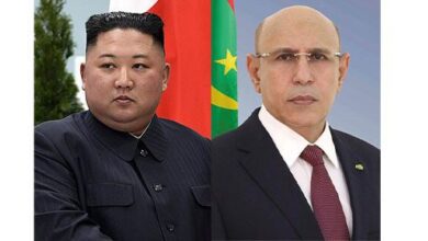 صورة رئيس الجمهورية يهنئ رئيس جمهورية كوريا الديمقراطية الشعبية