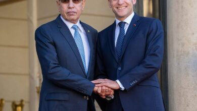 صورة ماكرون  سعيد باستقبال صديقي غزواني وموريتانيا شريك موثوق ونعمل على تعزيز التعاون الثنائي