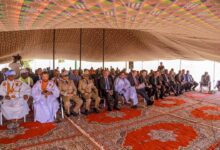 صورة وضع الحجر الأساس لإعادة تأهيل وتوسعة وتجهيز مدرسة التعليم التقني والتكوين المهني بألاك