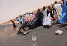صورة وفاة شخصين  وإصابة ثلاثة في حادث تصادم شاحنة وسيارة قرب بتلميت