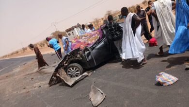 صورة وفاة شخصين  وإصابة ثلاثة في حادث تصادم شاحنة وسيارة قرب بتلميت