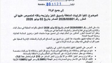 صورة تعميم رسمي لتشديد الرقابة على إنتاج ونقل وبيع الخبز